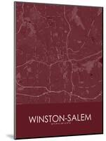 Winston-Salem, United States of America Red Map-null-Mounted Poster