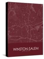 Winston-Salem, United States of America Red Map-null-Stretched Canvas