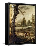 Winter, 17th Century-Esaias van de Velde-Framed Stretched Canvas