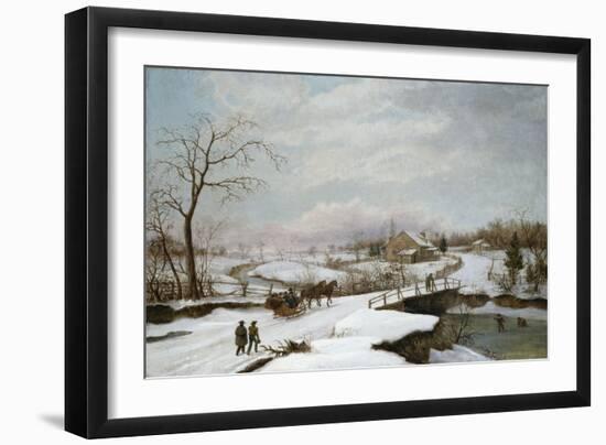 Winter Activity, 1847-Thomas Birch-Framed Giclee Print