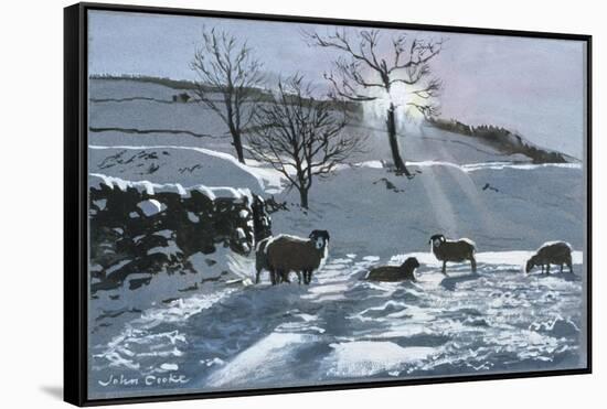 Winter Afternoon at Dentdale, 1991-John Cooke-Framed Stretched Canvas