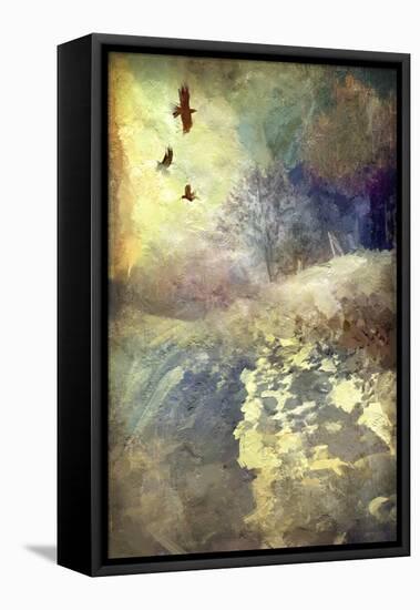 Winter Afternoon with Crows-Mark Gordon-Framed Stretched Canvas