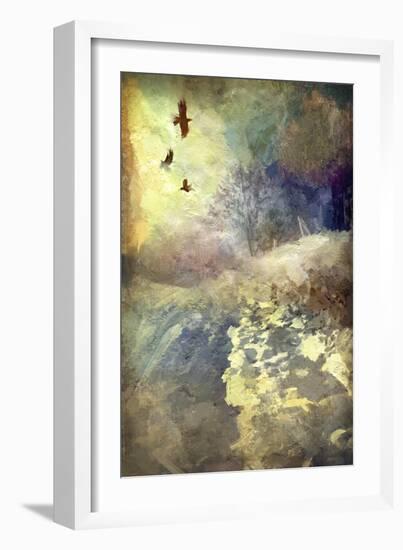 Winter Afternoon with Crows-Mark Gordon-Framed Giclee Print