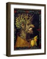 Winter Allegory about the Seasons. Painting by Giuseppe Arcimboldo (1527-1593) 16Th Century Sun. 0,-Giuseppe Arcimboldo-Framed Giclee Print