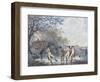 Winter Amusement: a View in Hyde Park from the Moated House, 1787 (Aquatint)-Julius Caesar Ibbetson-Framed Giclee Print