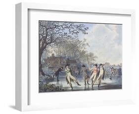 Winter Amusement: a View in Hyde Park from the Moated House, 1787 (Aquatint)-Julius Caesar Ibbetson-Framed Giclee Print