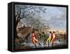 Winter Amusement: a View in Hyde Park from the Moated House, Late 18th Century-Tookey-Framed Stretched Canvas