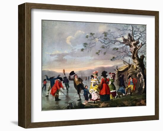 Winter Amusement: a View in Hyde Park from the Sluice at the East End, Late 18th Century-Tookey-Framed Giclee Print