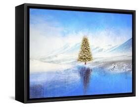 Winter And Christmas Tree-Ata Alishahi-Framed Stretched Canvas