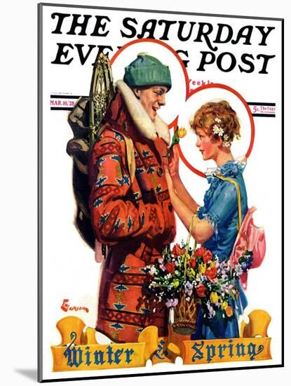 "Winter and Spring," Saturday Evening Post Cover, March 10, 1928-Elbert Mcgran Jackson-Mounted Giclee Print