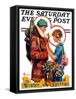 "Winter and Spring," Saturday Evening Post Cover, March 10, 1928-Elbert Mcgran Jackson-Framed Stretched Canvas