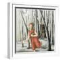 Winter Annunciation with Running Woman in Red, 2006-Caroline Jennings-Framed Giclee Print