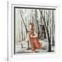 Winter Annunciation with Running Woman in Red, 2006-Caroline Jennings-Framed Giclee Print