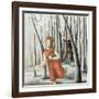 Winter Annunciation with Running Woman in Red, 2006-Caroline Jennings-Framed Giclee Print