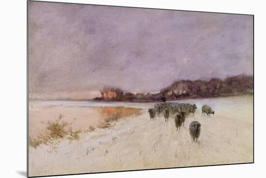 Winter at Loch Ard-Sir Alfred East-Mounted Giclee Print