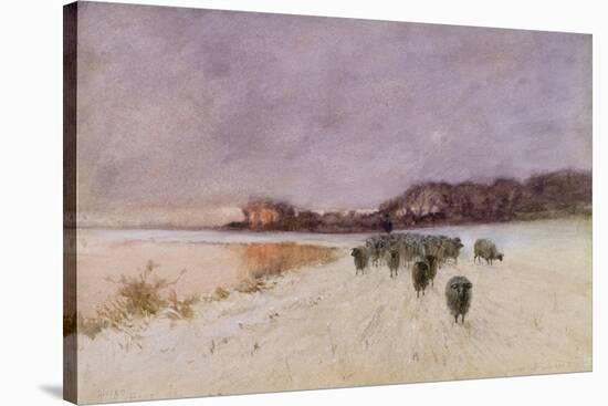 Winter at Loch Ard-Sir Alfred East-Stretched Canvas