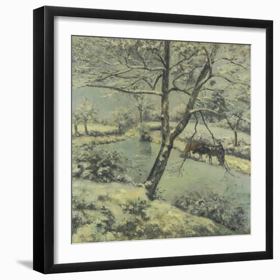 Winter at Montfoucault with Snow, 1875-Camille Pissarro-Framed Giclee Print