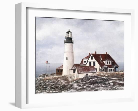 Winter At Portland Head-David Knowlton-Framed Giclee Print