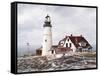 Winter At Portland Head-David Knowlton-Framed Stretched Canvas