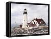 Winter At Portland Head-David Knowlton-Framed Stretched Canvas