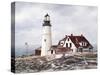 Winter At Portland Head-David Knowlton-Stretched Canvas