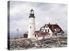 Winter At Portland Head-David Knowlton-Stretched Canvas
