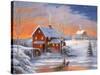 Winter at the Old Mill-John Zaccheo-Stretched Canvas