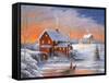 Winter at the Old Mill-John Zaccheo-Framed Stretched Canvas