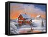 Winter at the Old Mill-John Zaccheo-Framed Stretched Canvas
