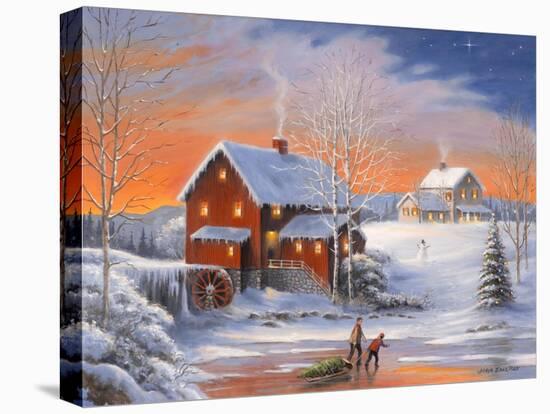 Winter at the Old Mill-John Zaccheo-Stretched Canvas