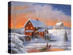 Winter at the Old Mill-John Zaccheo-Stretched Canvas