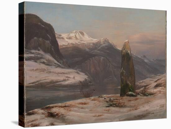 Winter at the Sognefjord, 1827 (Oil on Canvas)-Johan Christian Dahl-Stretched Canvas