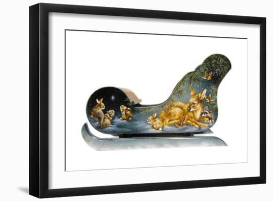 Winter Babies Sleigh-Peggy Harris-Framed Giclee Print