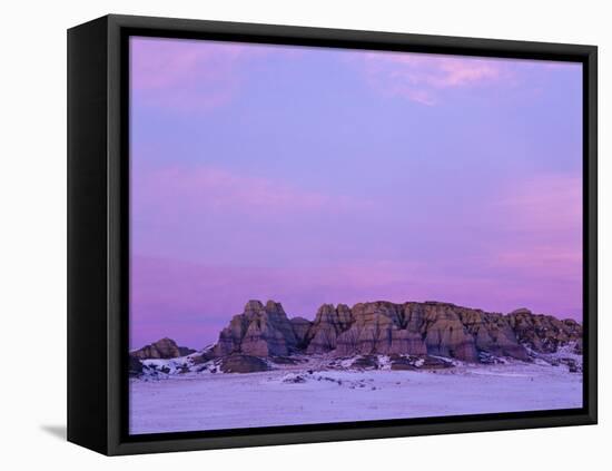 Winter Badlands Near Plentywood, Montana, USA-Chuck Haney-Framed Stretched Canvas