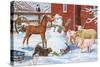 Winter Barnyard Scene-William Vanderdasson-Stretched Canvas