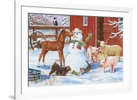 Winter Barnyard Scene-William Vanderdasson-Framed Giclee Print