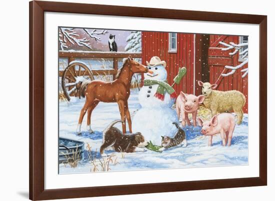 Winter Barnyard Scene-William Vanderdasson-Framed Giclee Print