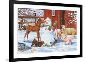 Winter Barnyard Scene-William Vanderdasson-Framed Giclee Print