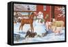 Winter Barnyard Scene-William Vanderdasson-Framed Stretched Canvas