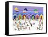 Winter Beach Parade-Gordon Barker-Framed Stretched Canvas