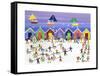 Winter Beach Parade-Gordon Barker-Framed Stretched Canvas