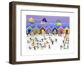 Winter Beach Parade-Gordon Barker-Framed Giclee Print