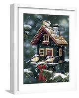 Winter Birdhouse-William Vanderdasson-Framed Giclee Print