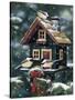 Winter Birdhouse-William Vanderdasson-Stretched Canvas