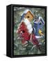 Winter Birdhouses-William Vanderdasson-Framed Stretched Canvas