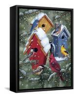 Winter Birdhouses-William Vanderdasson-Framed Stretched Canvas