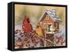 Winter Birds Buffet-William Vanderdasson-Framed Stretched Canvas