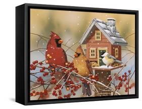 Winter Birds Buffet-William Vanderdasson-Framed Stretched Canvas