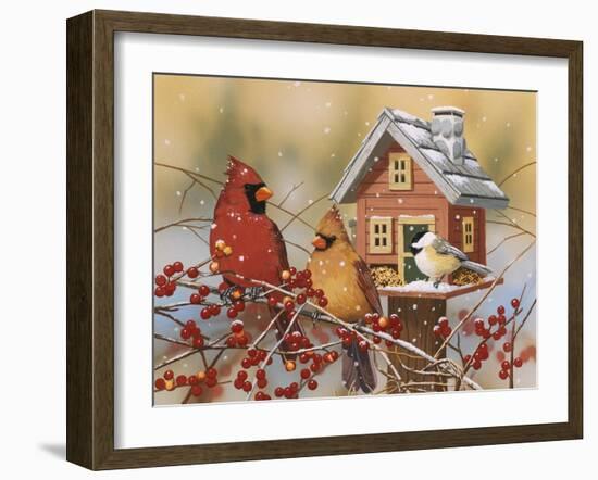 Winter Birds Buffet-William Vanderdasson-Framed Giclee Print