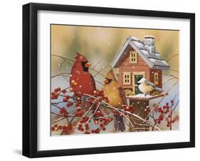 Winter Birds Buffet-William Vanderdasson-Framed Giclee Print